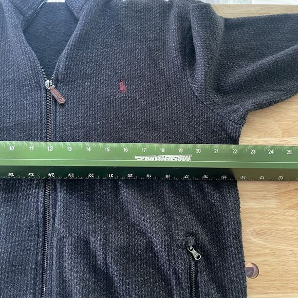 Polo Ralph Lauren Sweater Jacket Knit Zip Up Mock‎ Neck Pockets Textured Medium - Picture 5 of 7